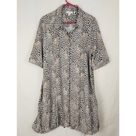 Chicos Zenergy cheetah print UPF bungee dress Size XL Travel Active Casual - Picture 3 of 15